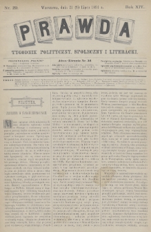 Prawda : tygodnik polityczny, społeczny i literacki. 1894, nr 29