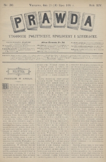 Prawda : tygodnik polityczny, społeczny i literacki. 1894, nr 30