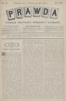 Prawda : tygodnik polityczny, społeczny i literacki. 1894, nr 31