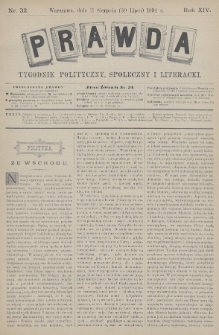 Prawda : tygodnik polityczny, społeczny i literacki. 1894, nr 32