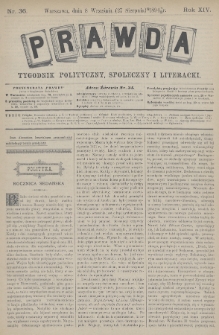 Prawda : tygodnik polityczny, społeczny i literacki. 1894, nr 36