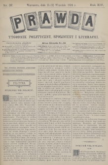 Prawda : tygodnik polityczny, społeczny i literacki. 1894, nr 37