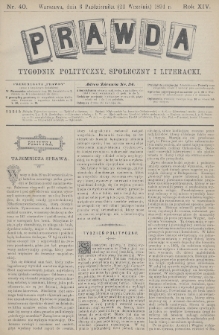 Prawda : tygodnik polityczny, społeczny i literacki. 1894, nr 40