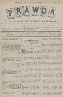Prawda : tygodnik polityczny, społeczny i literacki. 1894, nr 43