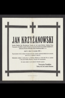 Jan Krzyżanowski [...] zmarł w dniu 24 września 1935 r. [...]