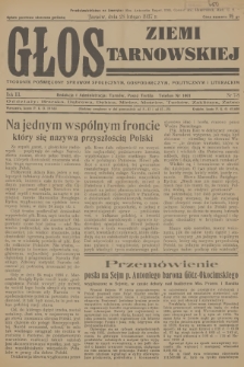 Głos Ziemi Tarnowskiej : tygodnik poświęcony sprawom społecznym, gospodarczym, politycznym i literackim. R.3, 1937, nr 7-8