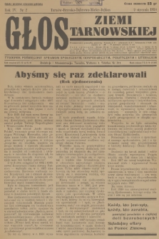 Głos Ziemi Tarnowskiej : tygodnik poświęcony sprawom społecznym, gospodarczym, politycznym i literackim. R.4, 1938, nr 2