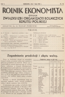 Rolnik Ekonomista : organ Związku Izb i Organizacyj Rolniczych Rzplitej Polskiej. R.10, T. 10 [i.e.13], 1935, nr 13