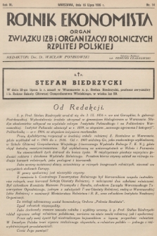 Rolnik Ekonomista : organ Związku Izb i Organizacyj Rolniczych Rzplitej Polskiej. R.11, T. 11 [i.e.14], 1936, nr 14