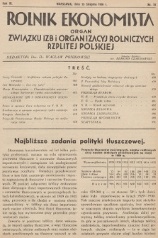 Rolnik Ekonomista : organ Związku Izb i Organizacyj Rolniczych Rzplitej Polskiej. R.11, T. 11 [i.e.14], 1936, nr 16