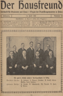 Der Hausfreund : Zeitschrift für Gemeinde und Haus : Organ der Baptistengemeinden in Polen. R.32, 1926, Nummer 25