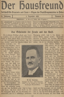Der Hausfreund : Zeitschrift für Gemeinde und Haus : Organ der Baptistengemeinden in Polen. R.32, 1926, Nummer 49