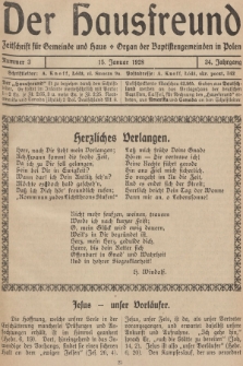 Der Hausfreund : Zeitschrift für Gemeinde und Haus : Organ der Baptistengemeinden in Polen. R.34, 1928, Nummer 3