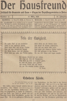 Der Hausfreund : Zeitschrift für Gemeinde und Haus : Organ der Baptistengemeinden in Polen. R.34, 1928, Nummer 12