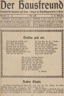 Der Hausfreund : Zeitschrift für Gemeinde und Haus : Organ der Baptistengemeinden in Polen. R.34, 1928, Nummer 19