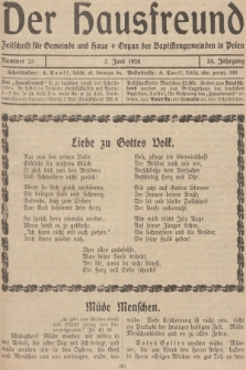 Der Hausfreund : Zeitschrift für Gemeinde und Haus : Organ der Baptistengemeinden in Polen. R.34, 1928, Nummer 23