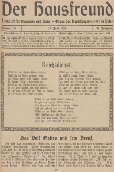 Der Hausfreund : Zeitschrift für Gemeinde und Haus : Organ der Baptistengemeinden in Polen. R.34, 1928, Nummer 25