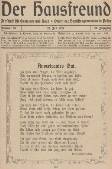 Der Hausfreund : Zeitschrift für Gemeinde und Haus : Organ der Baptistengemeinden in Polen. R.34, 1928, Nummer 30