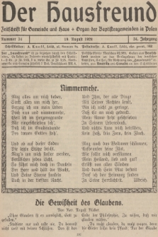 Der Hausfreund : Zeitschrift für Gemeinde und Haus : Organ der Baptistengemeinden in Polen. R.34, 1928, Nummer 34