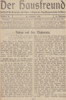Der Hausfreund : Zeitschrift für Gemeinde und Haus : Organ der Baptistengemeinden in Polen. R.34, 1928, Nummer 38