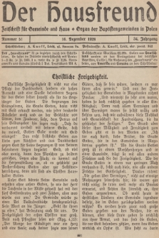 Der Hausfreund : Zeitschrift für Gemeinde und Haus : Organ der Baptistengemeinden in Polen. R.34, 1928, Nummer 51