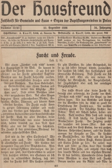 Der Hausfreund : Zeitschrift für Gemeinde und Haus : Organ der Baptistengemeinden in Polen. R.34, 1928, Nummer 52/53
