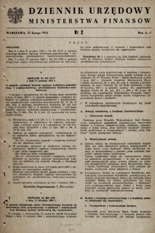 Dziennik Urzędowy Ministerstwa Finansów. 1958, nr 2