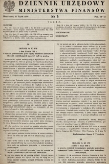 Dziennik Urzędowy Ministerstwa Finansów. 1958, nr 9