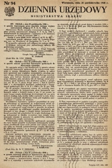 Dziennik Urzędowy Ministerstwa Skarbu. 1948, nr 94