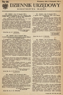 Dziennik Urzędowy Ministerstwa Skarbu. 1948, nr 96