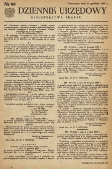 Dziennik Urzędowy Ministerstwa Skarbu. 1948, nr 99
