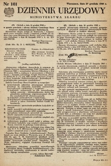Dziennik Urzędowy Ministerstwa Skarbu. 1948, nr 101
