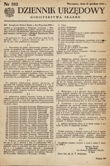 Dziennik Urzędowy Ministerstwa Skarbu. 1948, nr 102