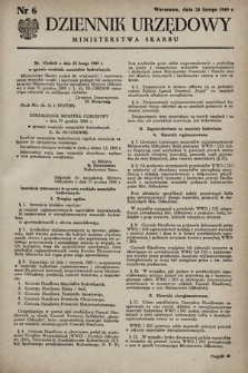 Dziennik Urzędowy Ministerstwa Skarbu. 1949, nr 6