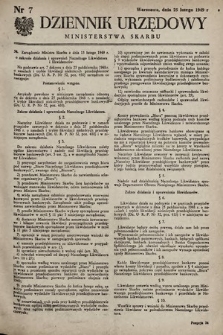 Dziennik Urzędowy Ministerstwa Skarbu. 1949, nr 7
