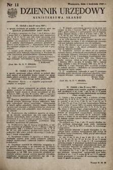 Dziennik Urzędowy Ministerstwa Skarbu. 1949, nr 11