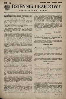 Dziennik Urzędowy Ministerstwa Skarbu. 1949, nr 12