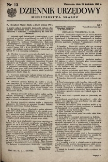 Dziennik Urzędowy Ministerstwa Skarbu. 1949, nr 13