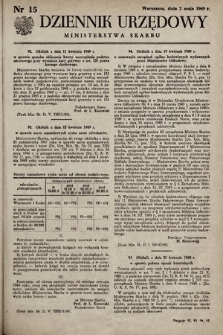 Dziennik Urzędowy Ministerstwa Skarbu. 1949, nr 15