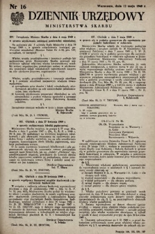 Dziennik Urzędowy Ministerstwa Skarbu. 1949, nr 16