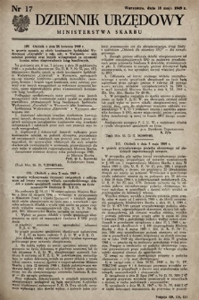 Dziennik Urzędowy Ministerstwa Skarbu. 1949, nr 17