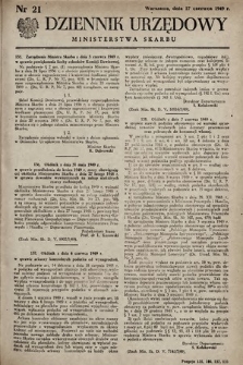 Dziennik Urzędowy Ministerstwa Skarbu. 1949, nr 21