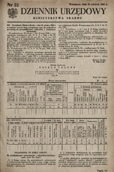 Dziennik Urzędowy Ministerstwa Skarbu. 1949, nr 22