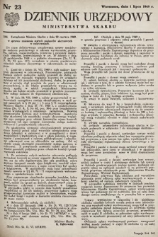 Dziennik Urzędowy Ministerstwa Skarbu. 1949, nr 23
