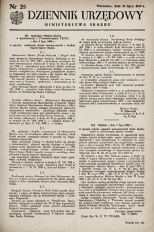 Dziennik Urzędowy Ministerstwa Skarbu. 1949, nr 25