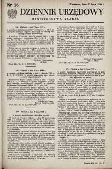 Dziennik Urzędowy Ministerstwa Skarbu. 1949, nr 26