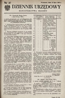 Dziennik Urzędowy Ministerstwa Skarbu. 1949, nr 27