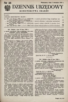 Dziennik Urzędowy Ministerstwa Skarbu. 1949, nr 28