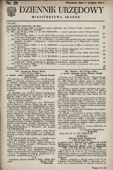 Dziennik Urzędowy Ministerstwa Skarbu. 1949, nr 29