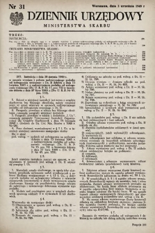 Dziennik Urzędowy Ministerstwa Skarbu. 1949, nr 31
